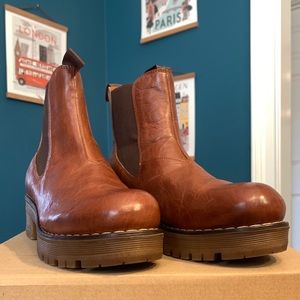 Ten Points Cognac Clarisse Leather Boots (EU 41)